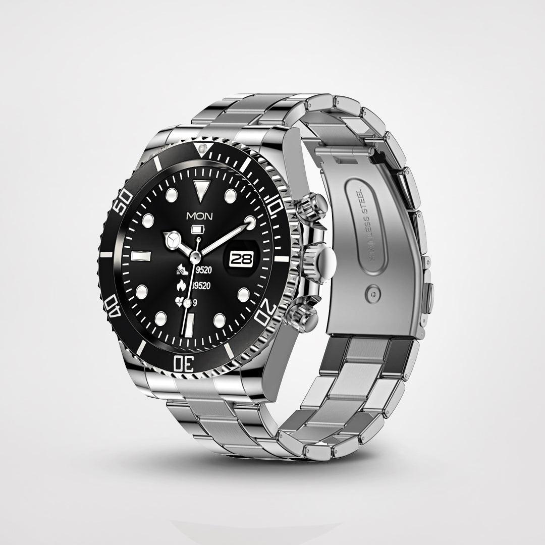 Men's advanced fitness smartwatch with sleek design, health tracking, and activity monitor features.