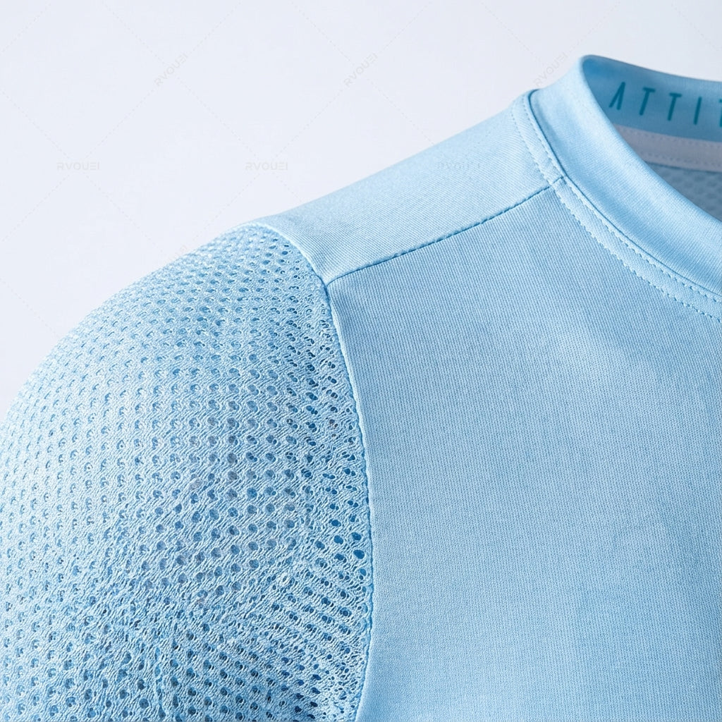 Front view of Men's Aero Short Sleeve Cycling Jersey, Leslie, with mesh paneling, bike wear
