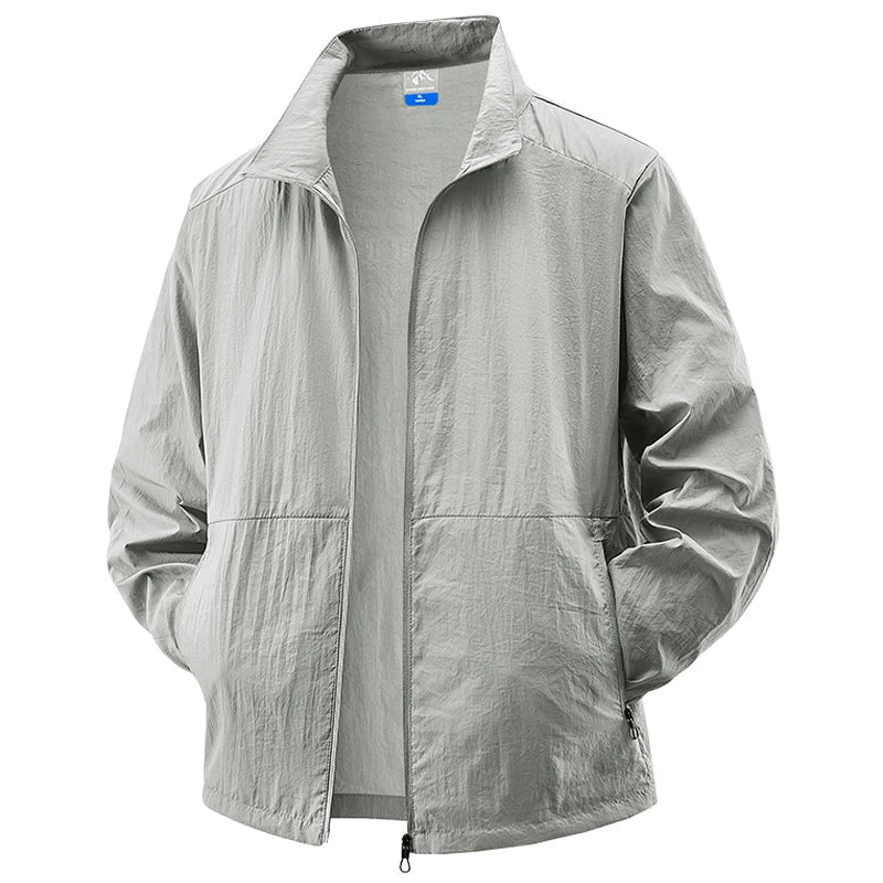 Men's protective outdoor jacket for cycling, running & hiking. Lightweight, sun-shielding & windproof activewear.