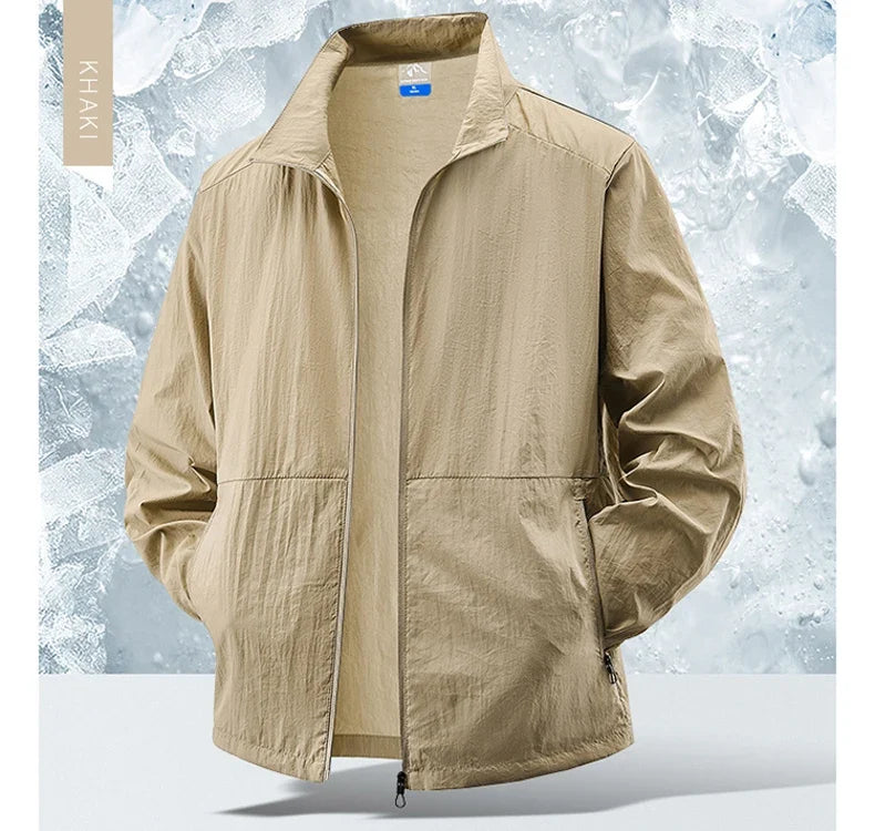 Men's lightweight Aero SunShield cycling jacket, designed for sun & wind protection during active outdoor rides.