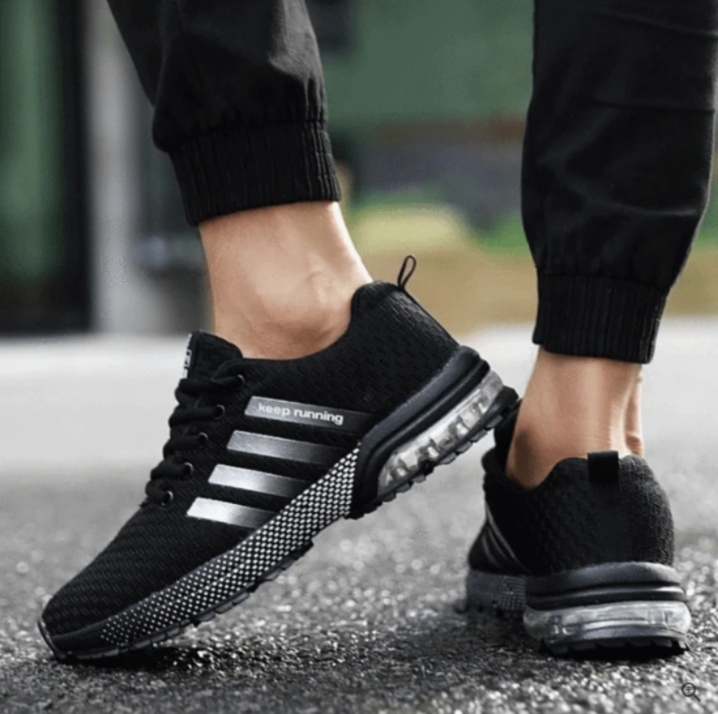 Comfortable men's AeroFlex slip-on orthopedic walking shoes with breathable upper & non-slip.