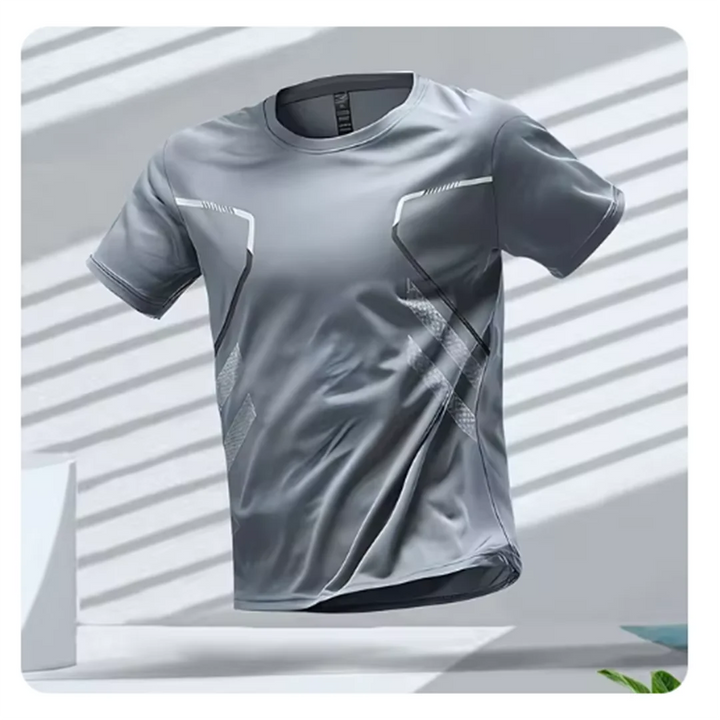 4-way stretch men's performance tee. Quick-dry, breathable & moisture-wicking for active wear.
