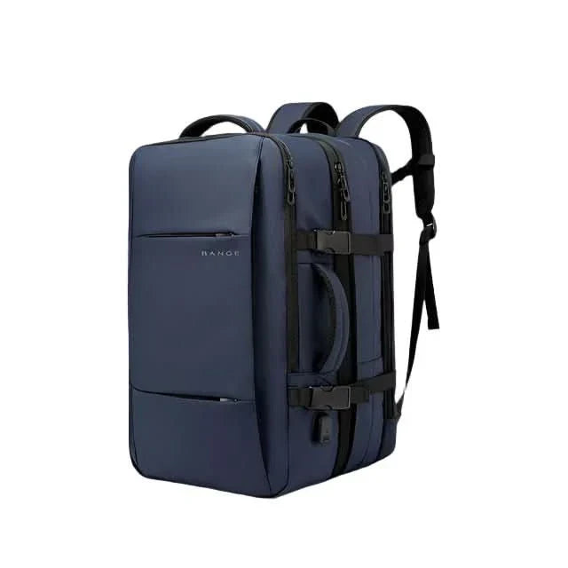 Comfortable men's business travel backpack, black. Ergonomic, large capacity & secure.