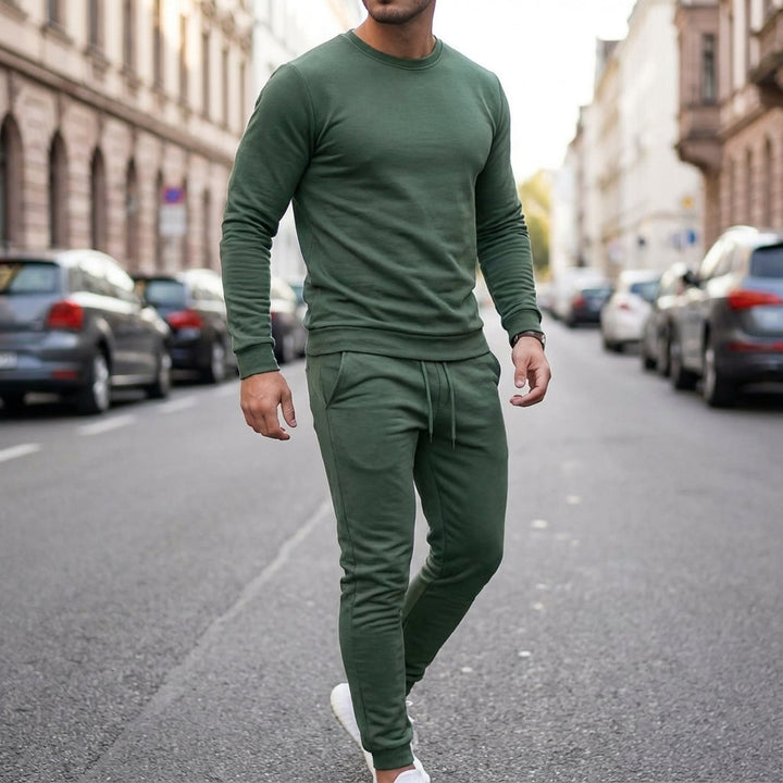Men's Alfonso athletic tracksuit, grey, designed for performance and active sportswear, gym clothing.
