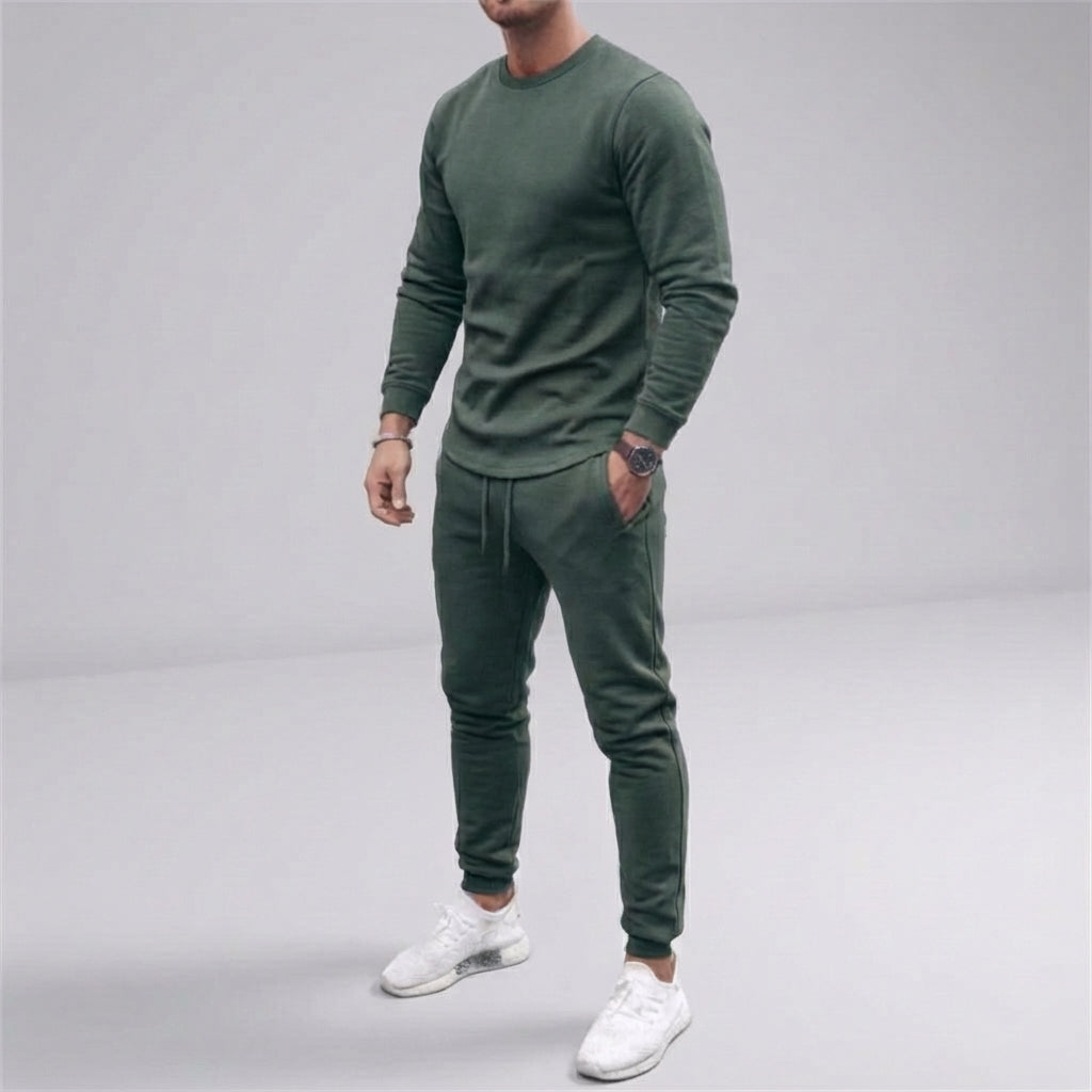 Alfonso men's sport tracksuit set, black, comfortable loungewear, ideal for casual outfits and active lifestyle.