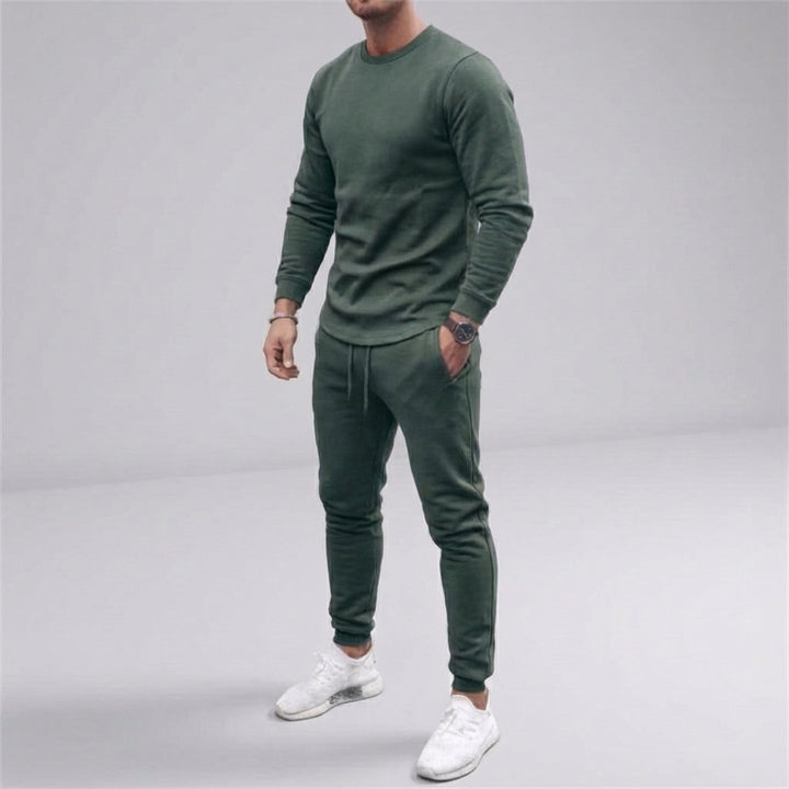 Alfonso men's sport tracksuit set, black, comfortable loungewear, ideal for casual outfits and active lifestyle.