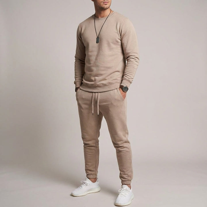 Alfonso men's tracksuit set in a dynamic pose, perfect for active lifestyle and gym clothing.