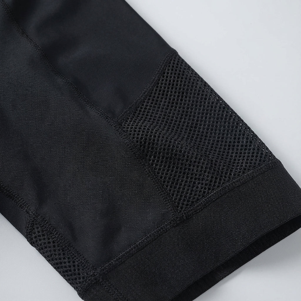 Moisture-wicking men's gel-padded bike shorts by Alfonso, reflective detailing