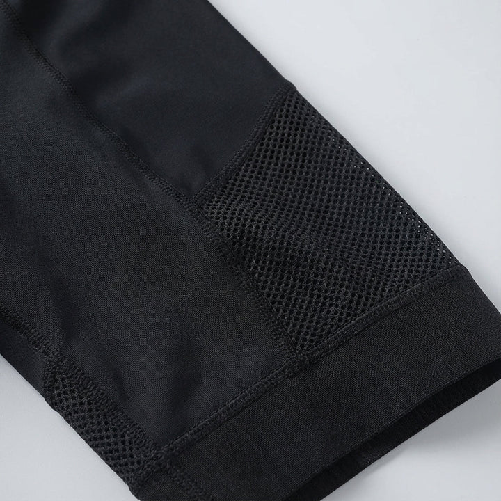 Moisture-wicking men's gel-padded bike shorts by Alfonso, reflective detailing