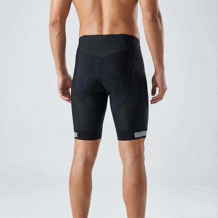 Men's Alfonso sports apparel, gel-padded compression cycling shorts, black