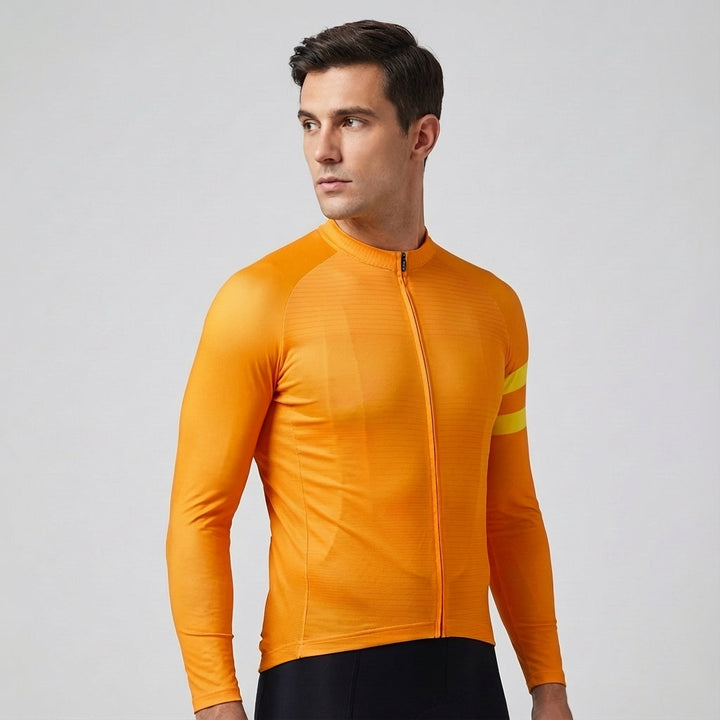 Detail of sleeve cuff on men's aerodynamic race fit cycling jersey, Alfred, black, performance wear