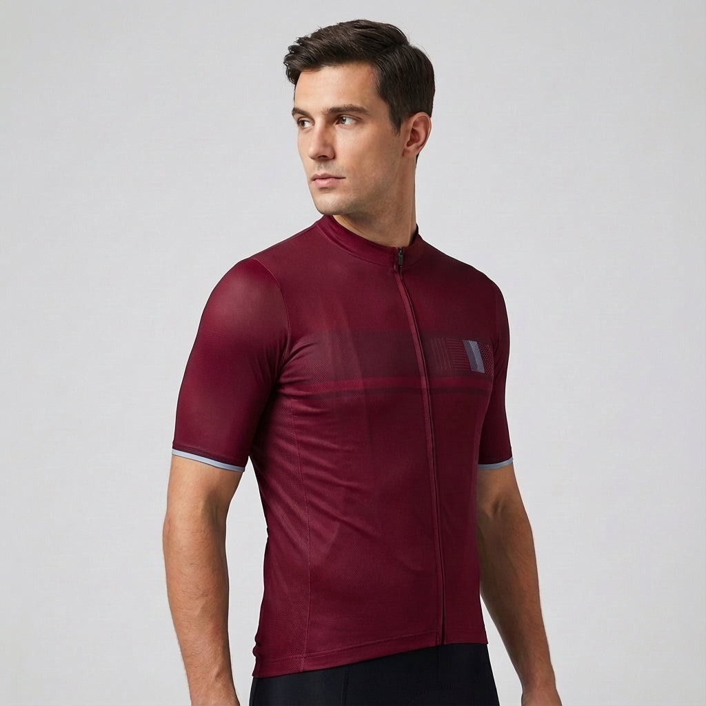 Men's Alfred cycling jersey, dark blue, folded neatly, highlighting compact design