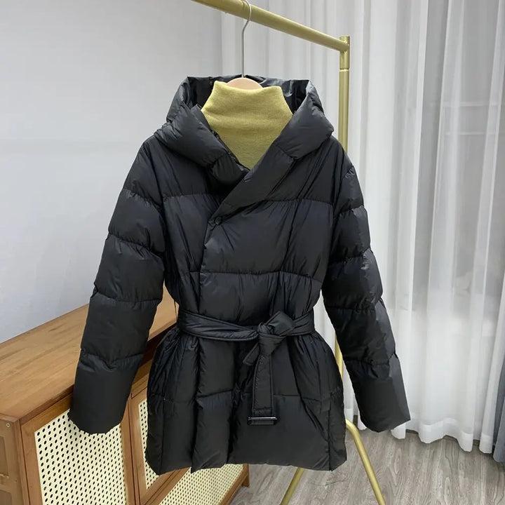 Classic black men's all-season hooded jacket, relaxed fit, ideal for casual layering & men's outerwear.