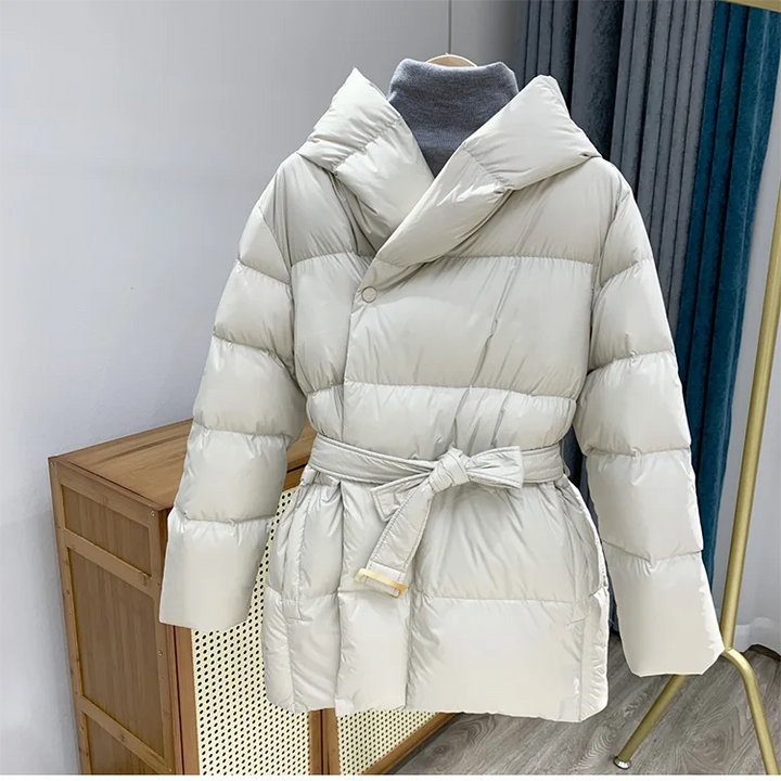 Front view of men's all-season relaxed fit hooded jacket, showcasing functional design & casual appeal.