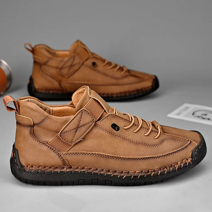 Comfortable men's athletic shoes featuring memory foam for all-day support & strong grip.