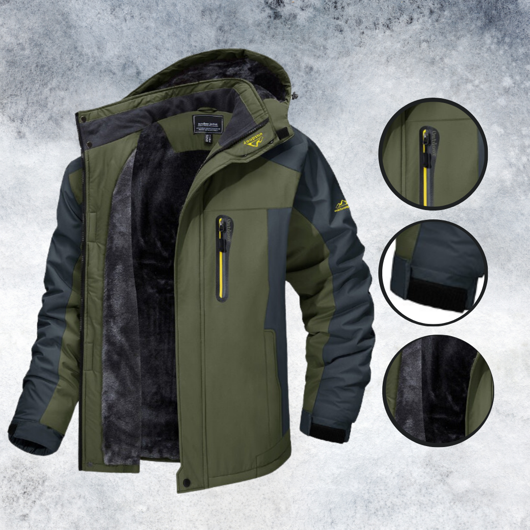 Stylish men's outdoor jacket for all weather, comfortable, windproof, water-resistant & ready for adventure.
