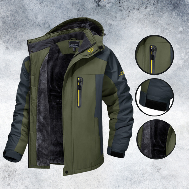 Stylish men's outdoor jacket for all weather, comfortable, windproof, water-resistant & ready for adventure.