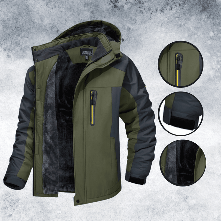 Functional men's winter coat, durable & protective against extreme cold & elements.