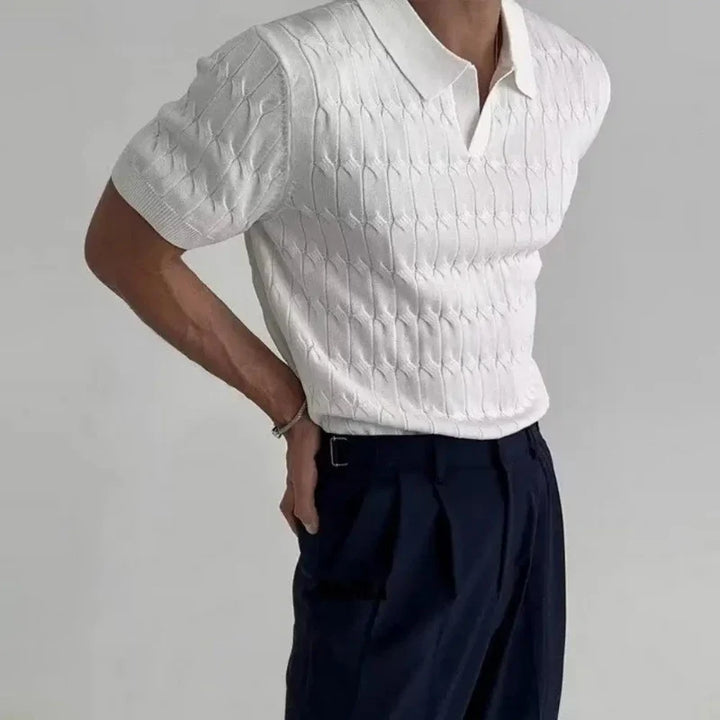 Almero Men's Performance Polo shirt, moisture-wicking fabric, short sleeve for active summer style.