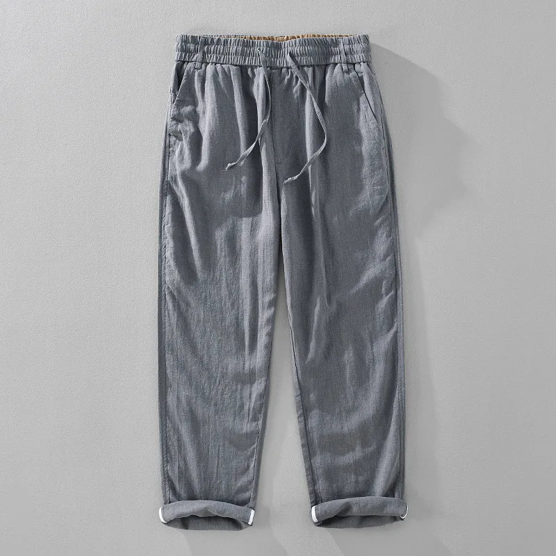 Beige Amalfi men's relaxed fit drawstring pants, offering ultimate comfort and versatile summer casual wear.