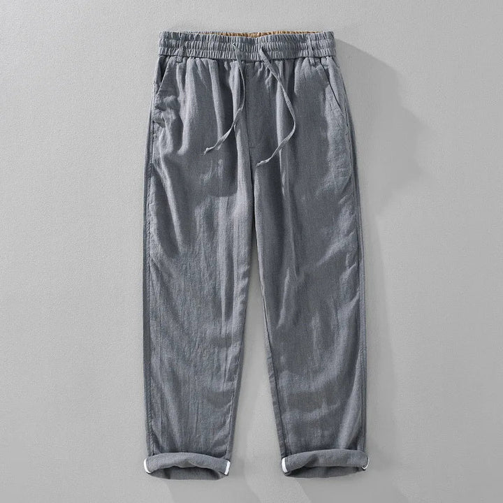 Beige Amalfi men's relaxed fit drawstring pants, offering ultimate comfort and versatile summer casual wear.