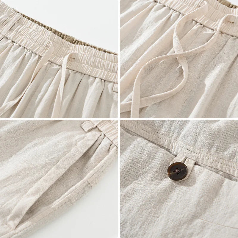 Comfortable men's Amalfi relaxed fit drawstring pants, perfect for casual summer days & easy travel.