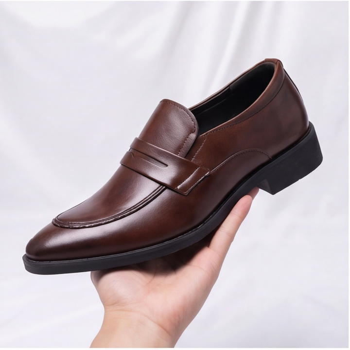 Classic Men's Amalfi Penny Loafers, perfect dress shoes for formal events or casual everyday style.