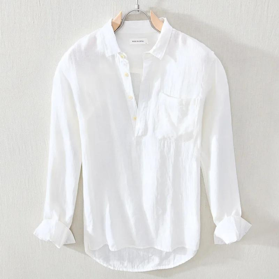 Men's Amalfi Popover Shirt, long sleeve, for effortless casual style and comfortable fit.