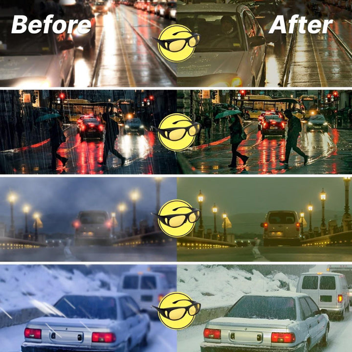 Men's anti-glare yellow tint glasses for night driving, offering vision enhancement & eye protection.