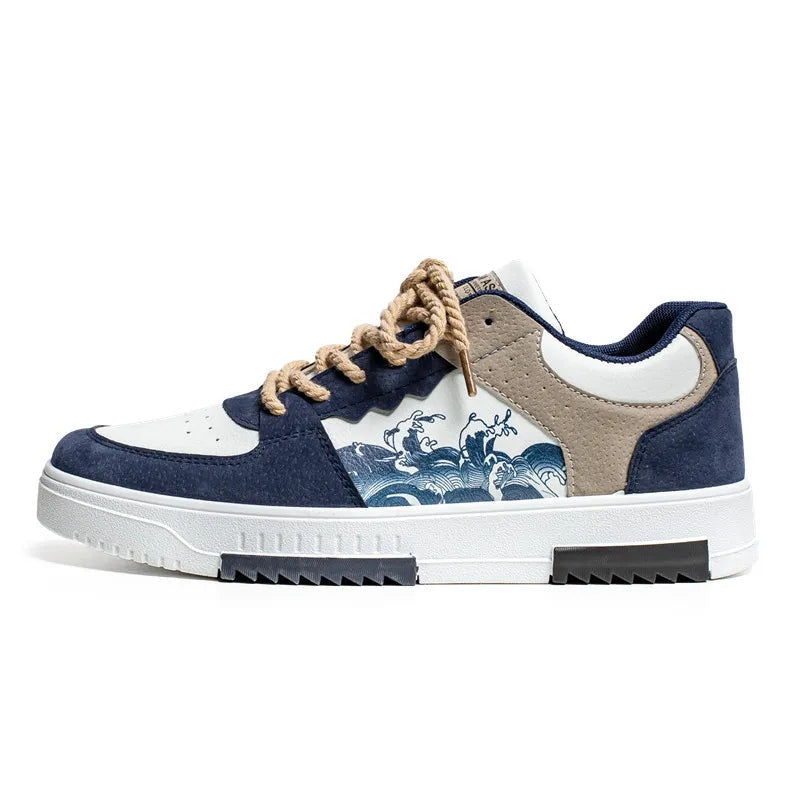 Back view of men's anti-slip lace-up shoes, highlighting heel comfort and stability.