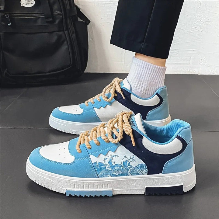 Secure men's anti-slip lace-up shoes, ideal for steady walking on various surfaces.