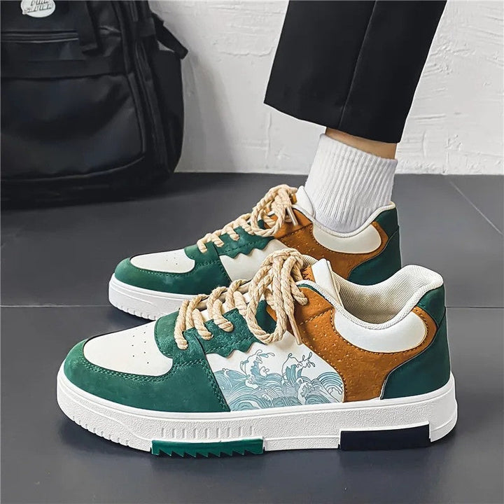 Close-up of anti-slip sole on men's lace-up shoes, ensuring secure grip and stability.
