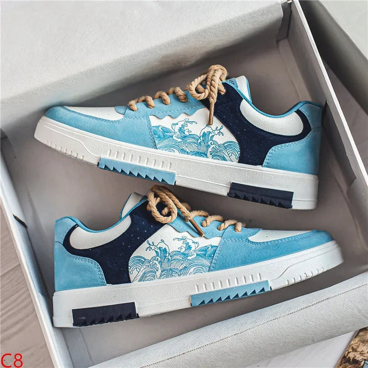 Side profile of modern men's lace-up casual shoes with anti-slip features for comfort.