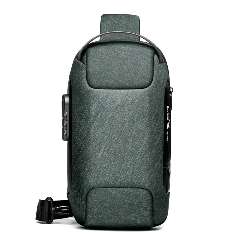 Stylish men's crossbody for daily commute, anti-theft features, USB access