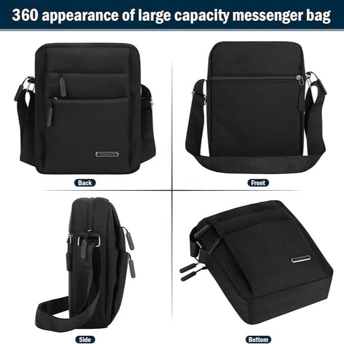 Durable waterproof men's shoulder bag, compact & secure for everyday essentials & travel.