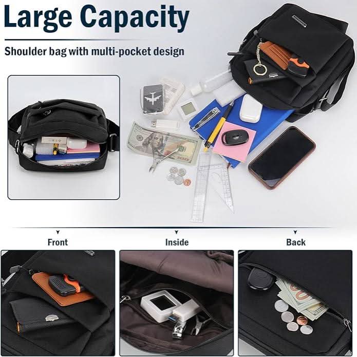 Waterproof anti-theft travel shoulder bag for men, secure compact design, ideal for explorers.