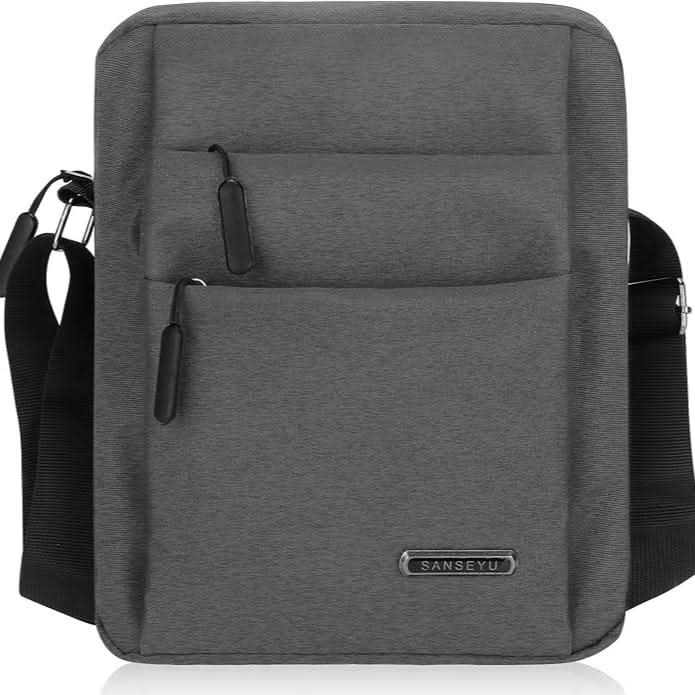 Modern blue men's anti-theft shoulder bag, waterproof, secure design for urban commuters.