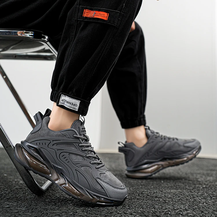 Stylish men's trainers with advanced air-cushion technology for comfortable running and gym.