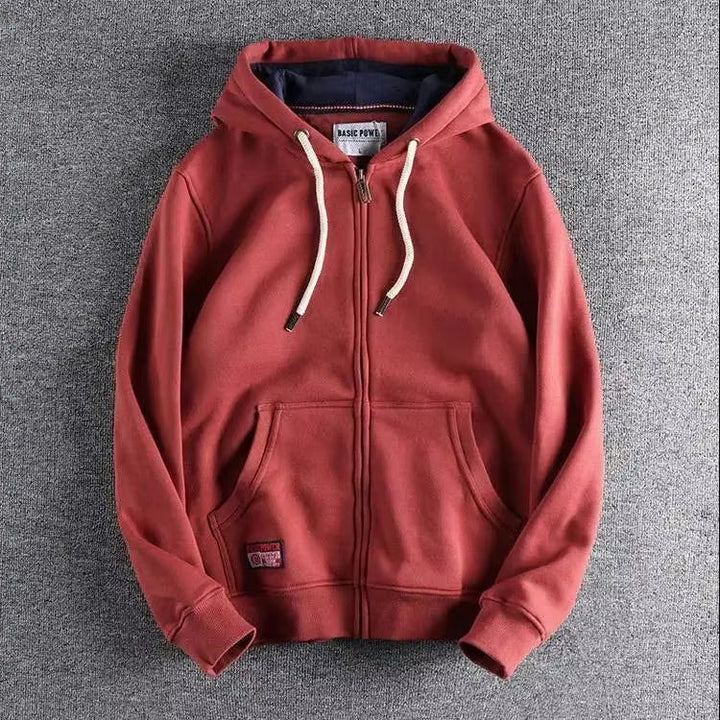 Men's Apex full-zip hoodie, perfect for everyday comfort & versatile casual wear.
