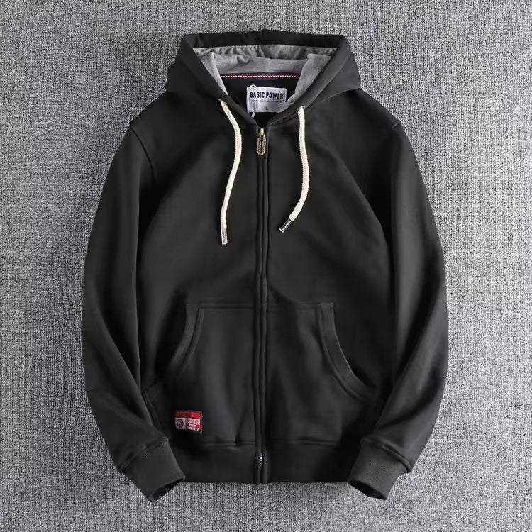 Stylish men's Apex zip hoodie, made for durable everyday wear & modern streetwear.