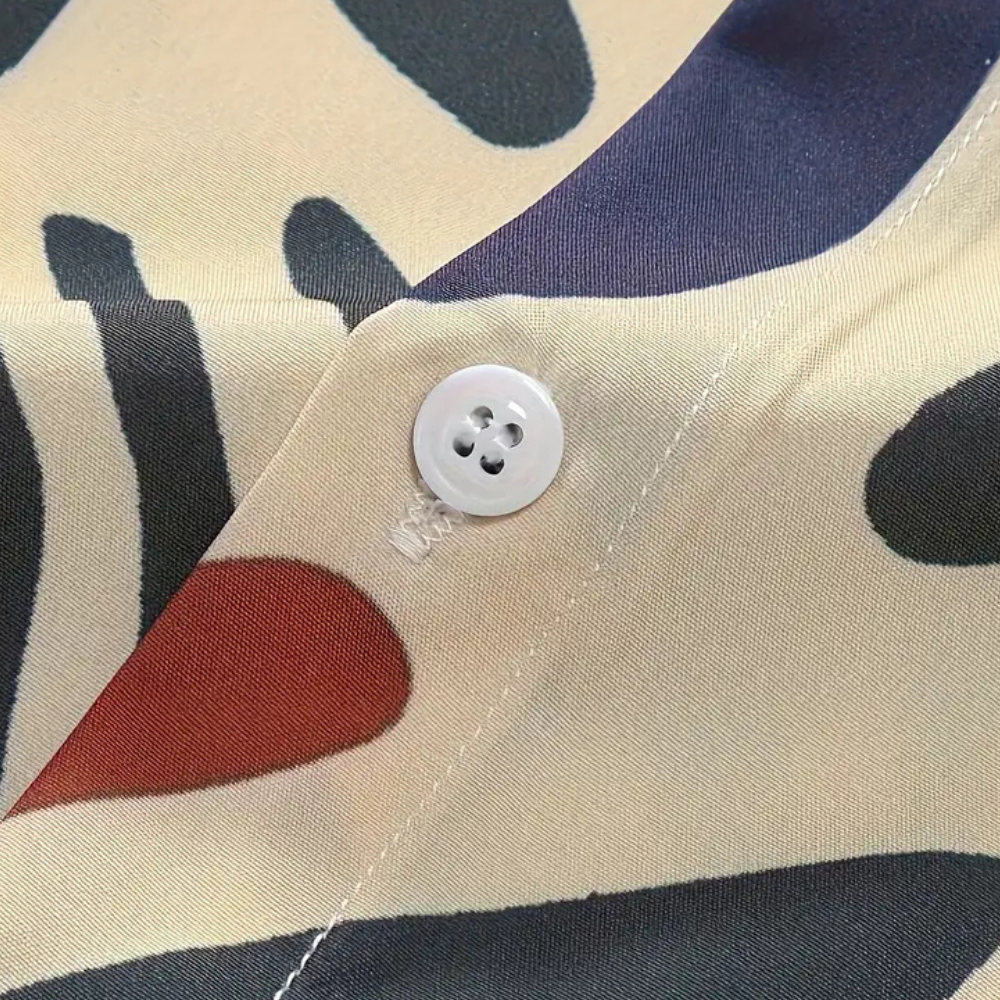 Men's casual short sleeve button-up shirt in apricot, great for warm weather & everyday style.