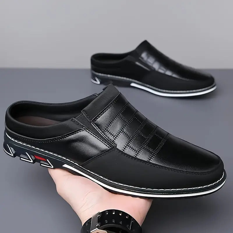 Comfortable men's Arden slip-on mules, structured for both casual and dressy occasions, ideal footwear.
