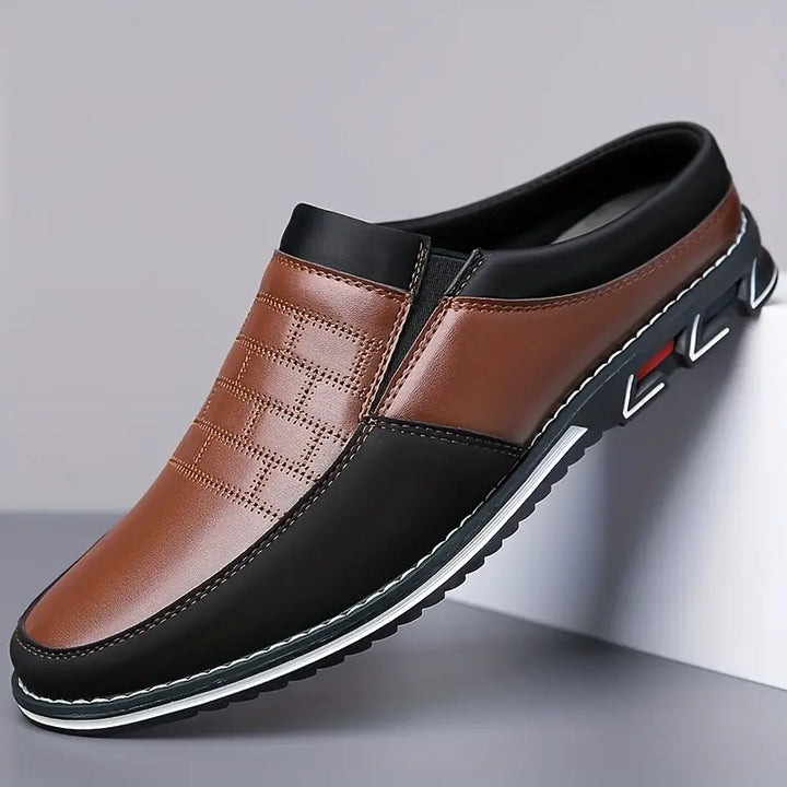 Versatile men's slip-on mules, Arden structured design, suitable for casual wear or dressy workwear footwear.