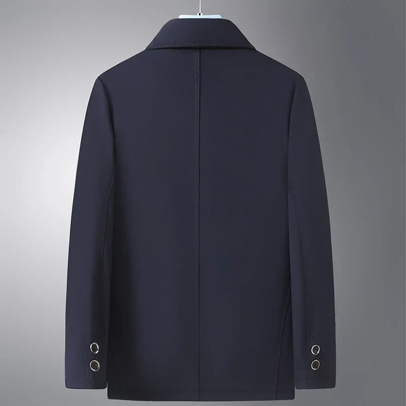 Stylish red Arlan Ridge men's coat, versatile all-season outerwear with a modern, elegant design.