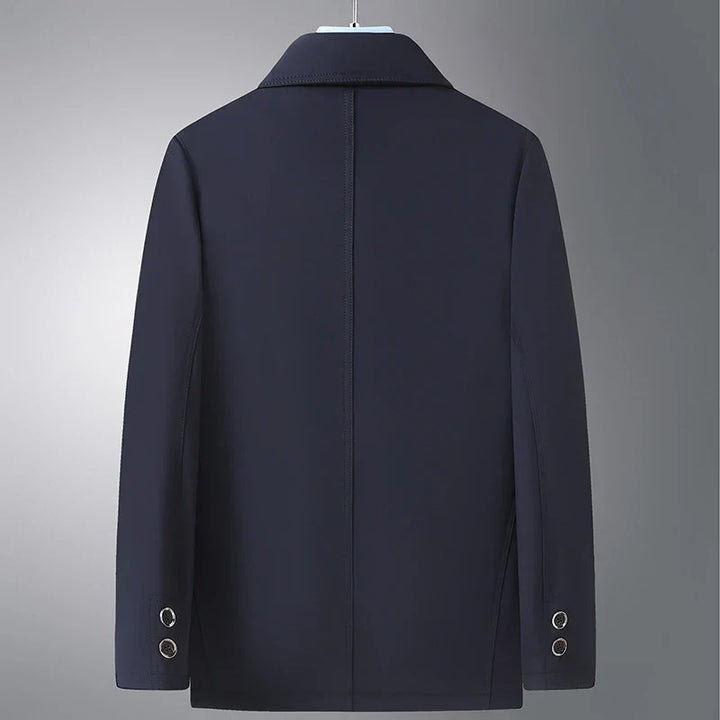 Stylish red Arlan Ridge men's coat, versatile all-season outerwear with a modern, elegant design.