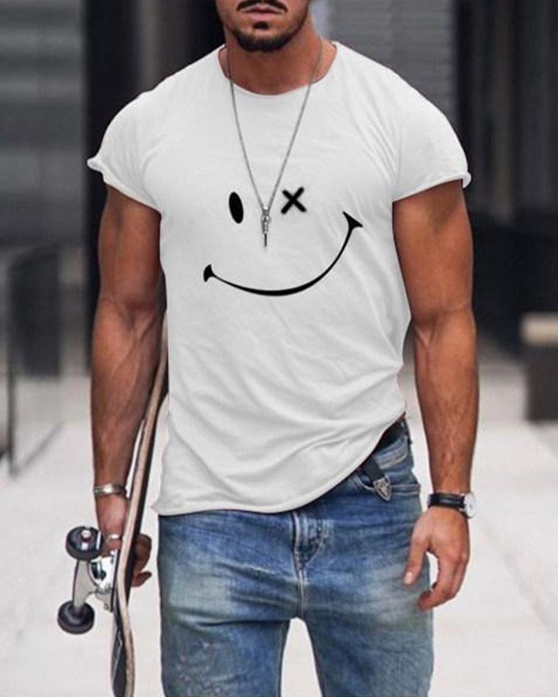 Men's Arlo T-shirt: casual cotton short sleeve, round neck. Perfect for effortless summer style & everyday wear.