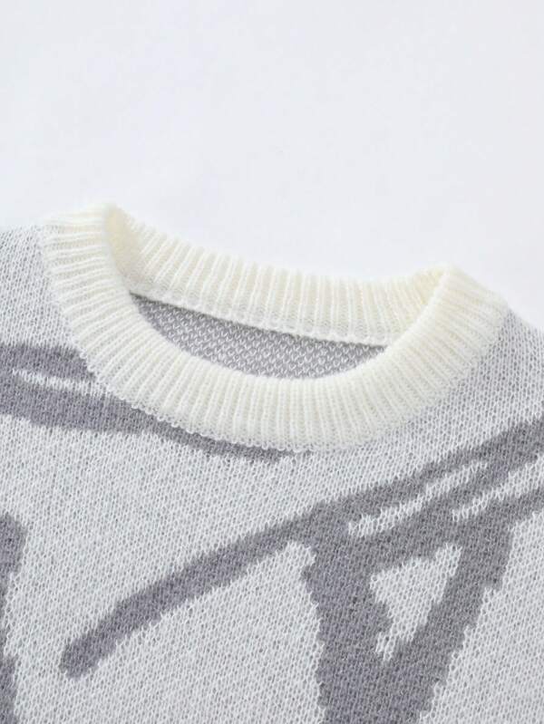 Casual fashion men's pullover sweater featuring a modern Arvid graphic design, soft & cozy.