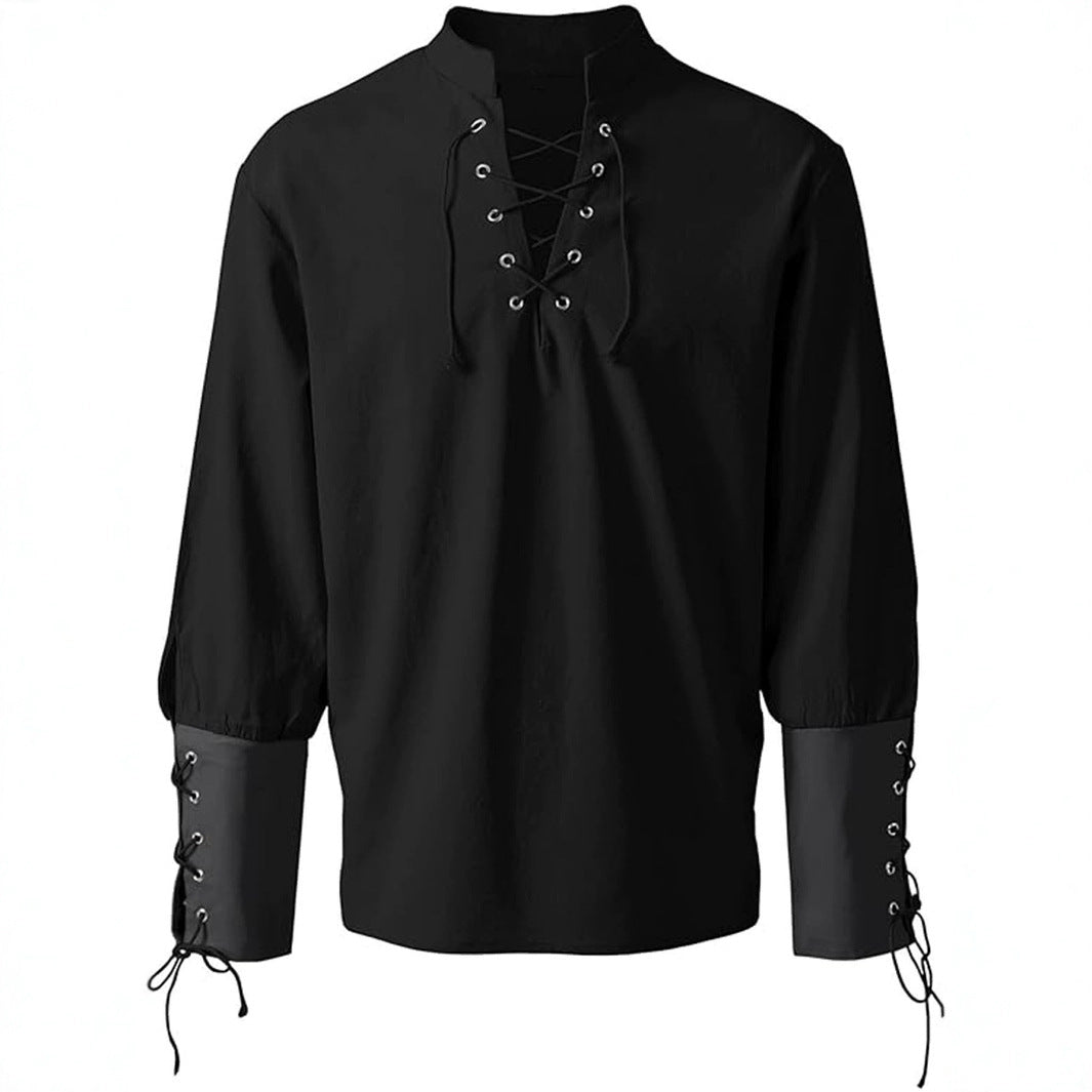 Men's Ashby medieval shirt, an essential long sleeve piece for historic fashion and comfortable everyday wear.