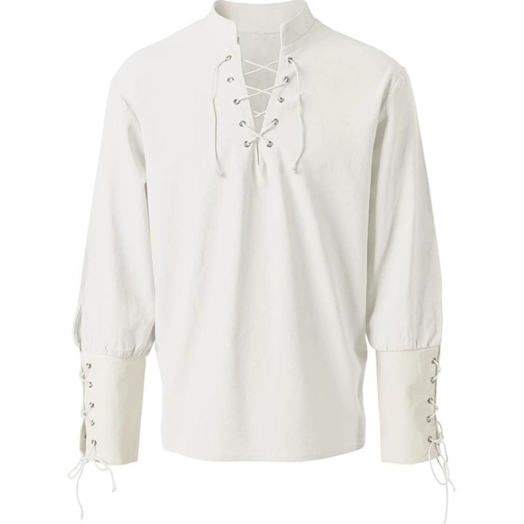 Comfortable & stylish men's Ashby medieval shirt, a long sleeve top for historic or contemporary fashion.