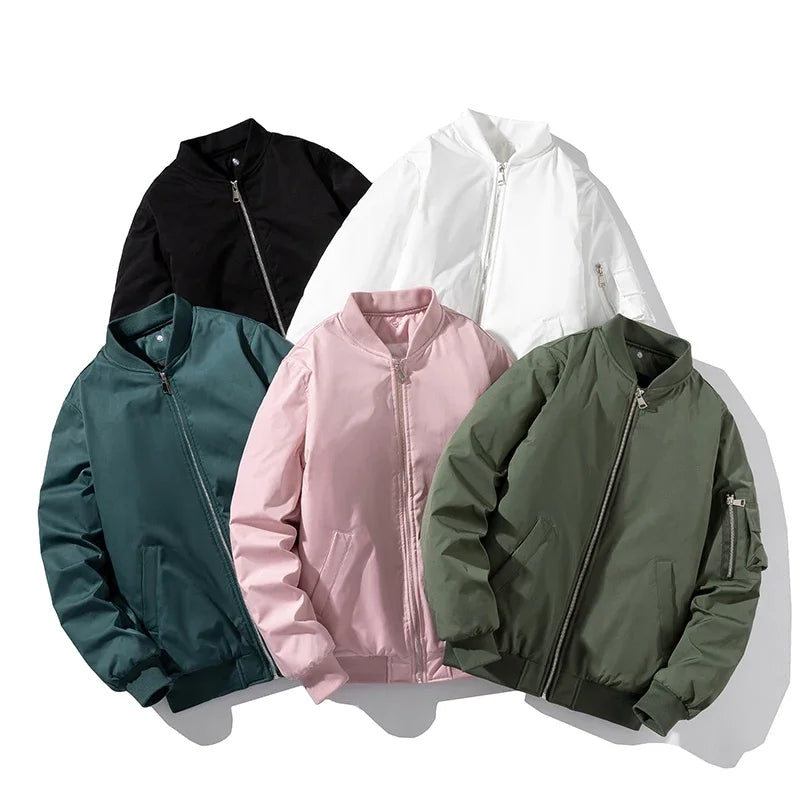 Fashionable Men's Astro Bomber Jacket for a sleek, comfortable look. Essential trendy outerwear for any casual outfit.